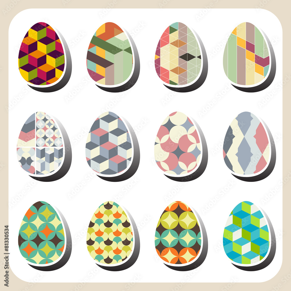 easter eggs retro pattern set easter eggs retro pattern set