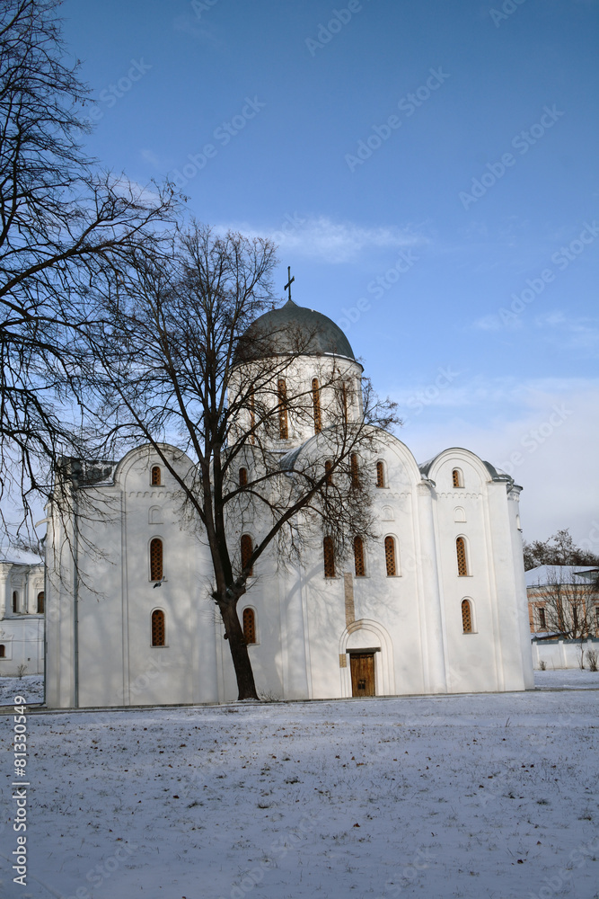 Fototapeta premium Boris and gleb cathedral in winter. Chernihiv, Ukraine