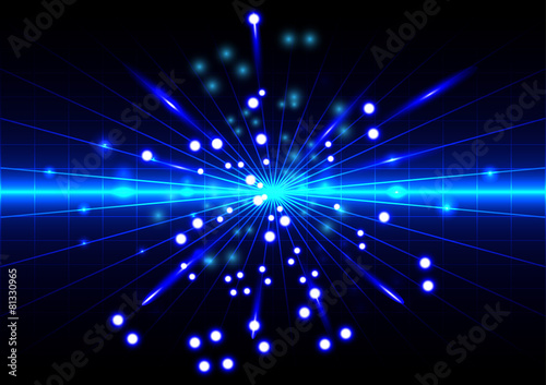 abstract background with spread blue light rays