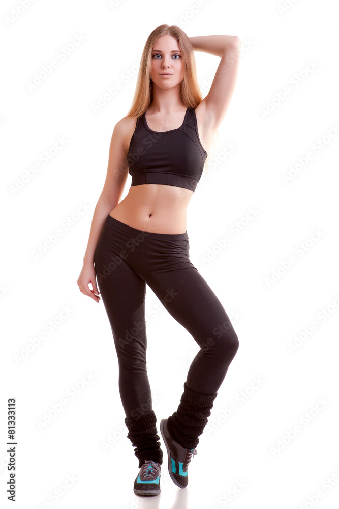 Slim girl in full body over white background Slim girl in full body over white background