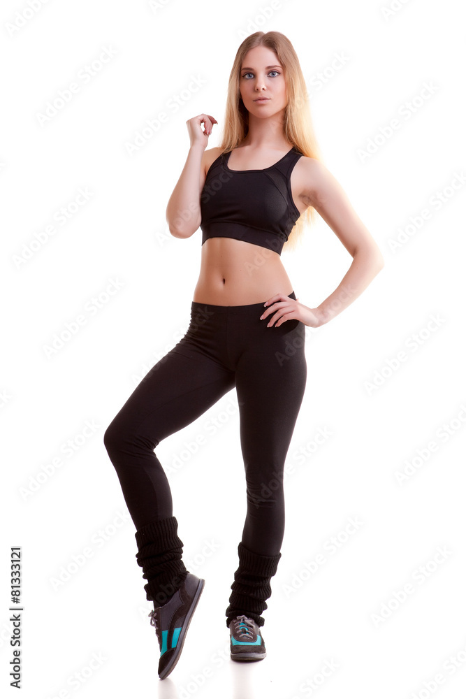 Slim girl in full body over white background Slim girl in full body over white background