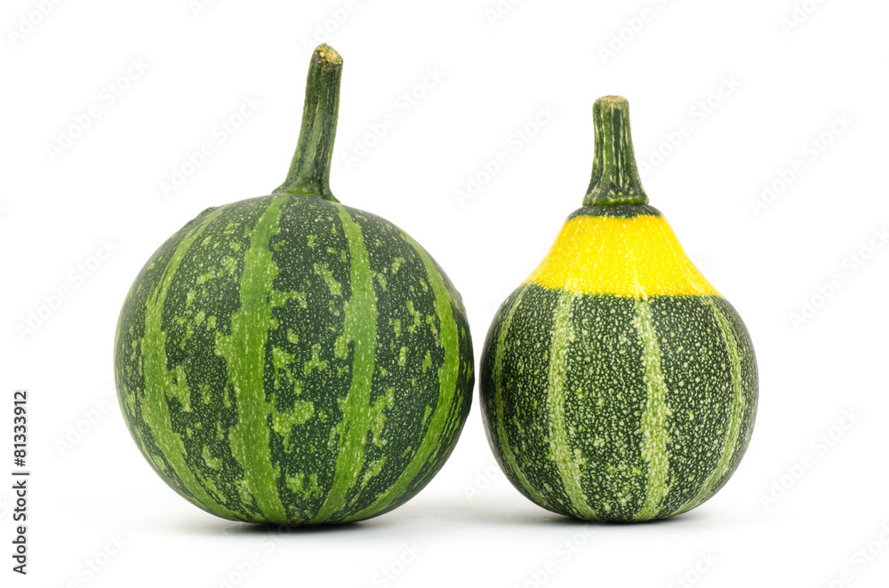 Raw pumpkins on white background Raw pumpkins on white background