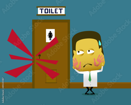 When a man entered the women's bathroom