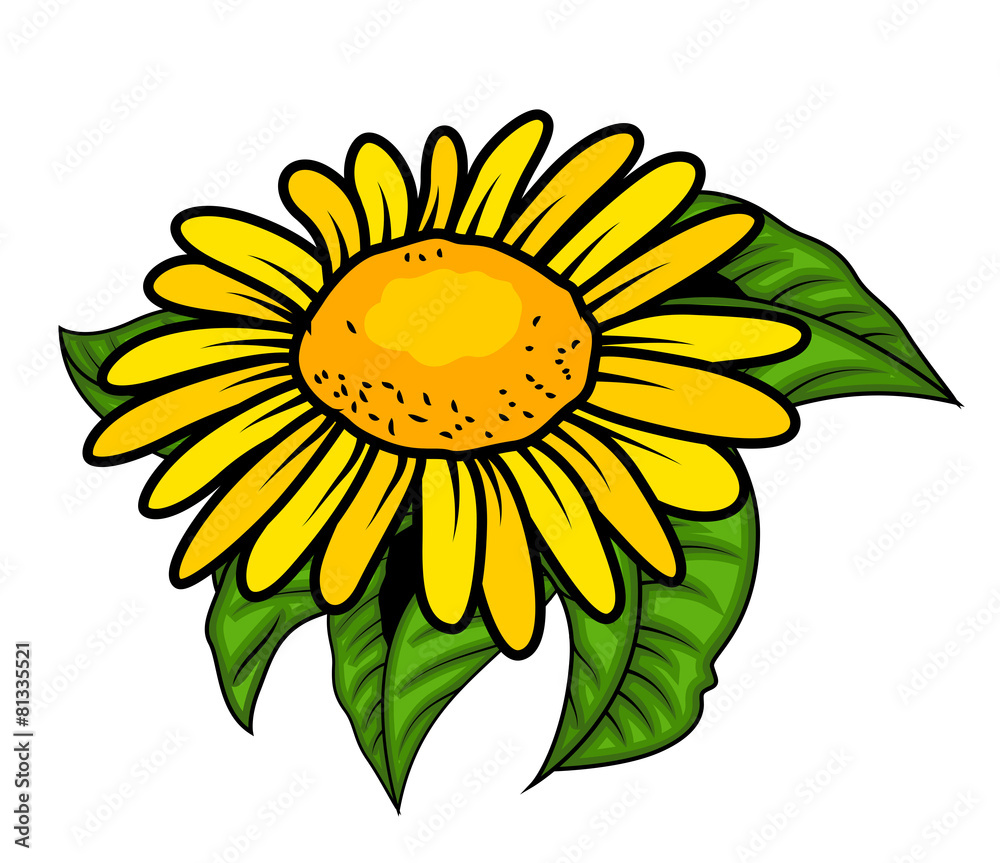 Fototapeta premium Retro Yellow Flower Vector Design
