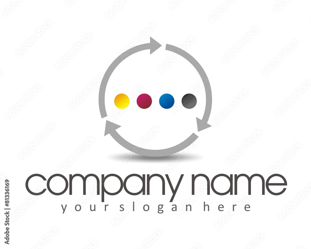Obraz premium point dot arrows circle logo image vector