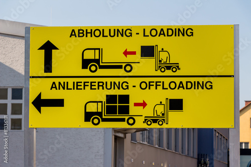 Schild Abholung und Anlieferung photo