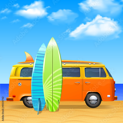 Bus With Surf Boards