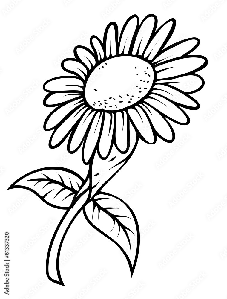 Retro Sunflower Drawing Retro Sunflower Drawing