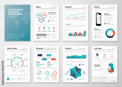 Infographic corporate brochures for business data visualization photo