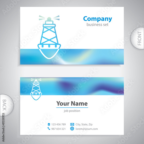 business card - Sea buoys - marine buoy - maritime symbols