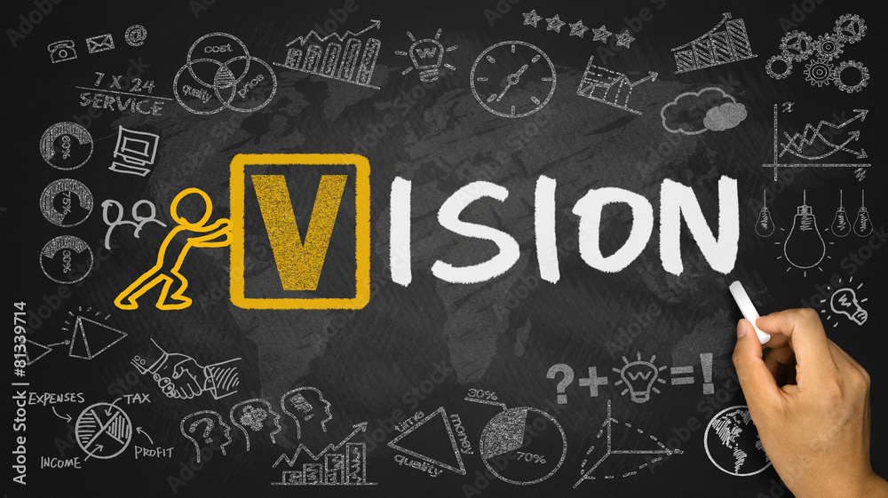 vision concept handwritten on blackboard vision concept handwritten on blackboard