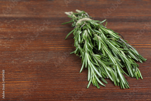 rosemary on a wooden background
