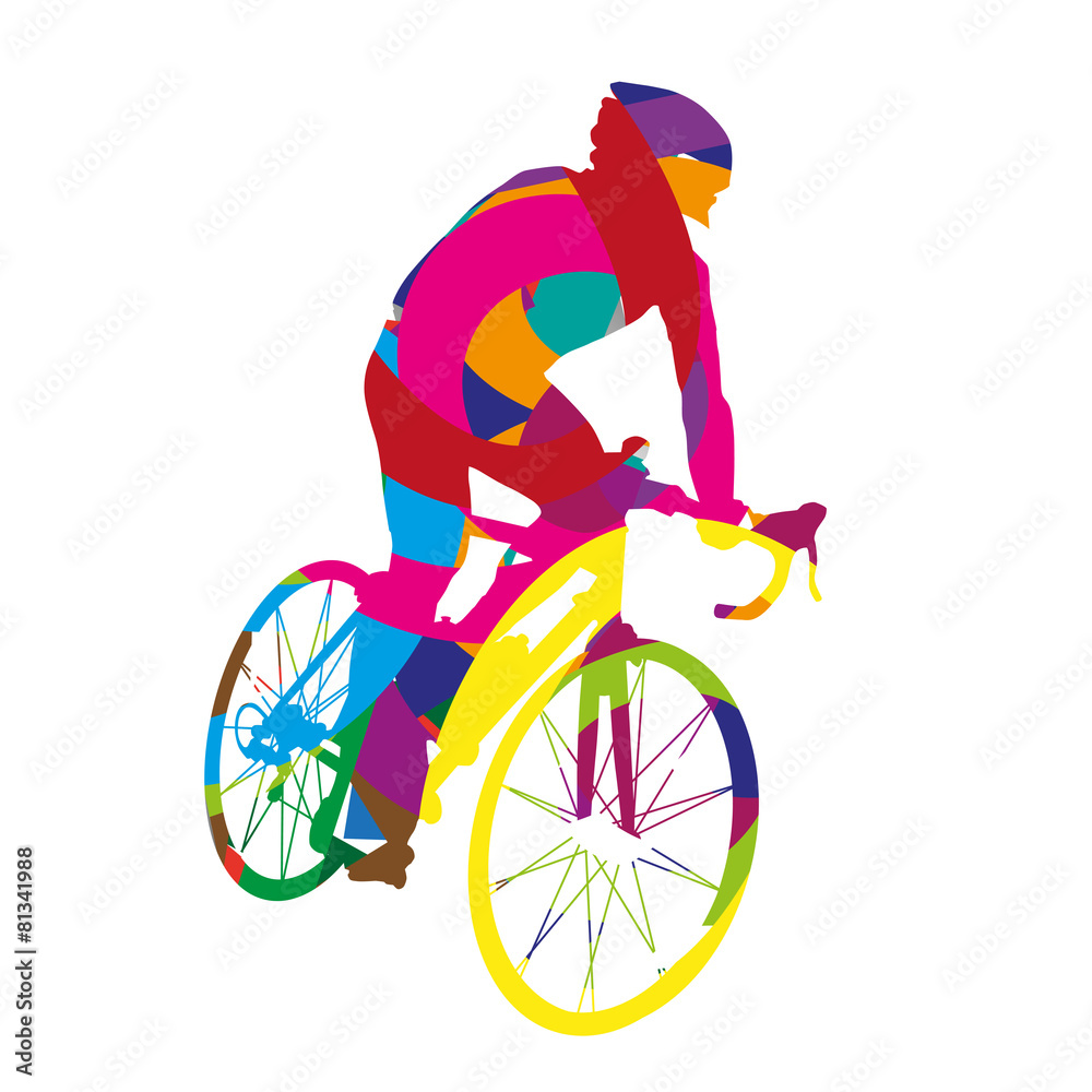 Obraz premium Abstract colorful cyclist