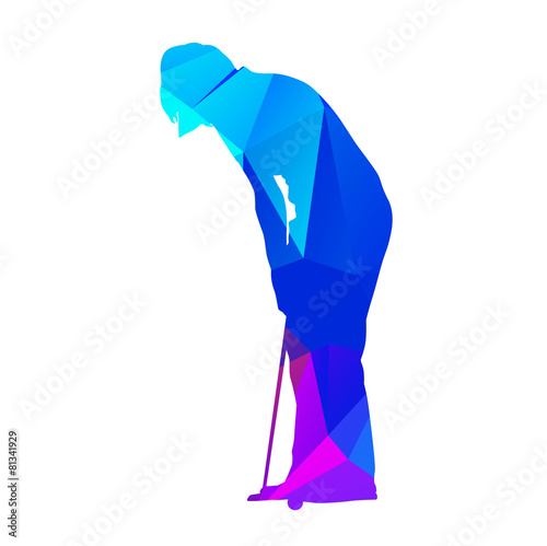 Abstract geometrical putting woman