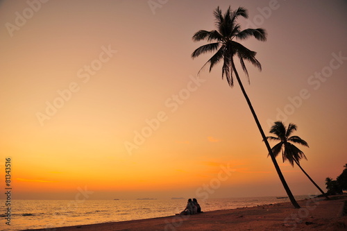 Beautiful Beach at Sunset Backgrounds