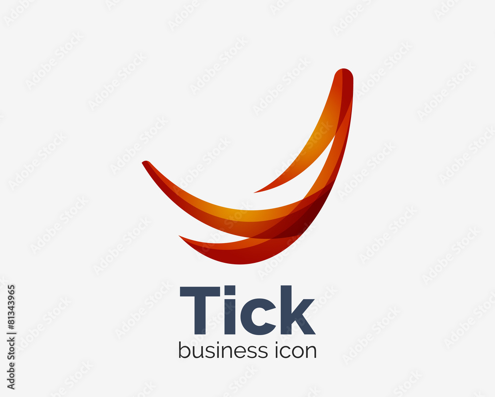 Obraz premium Modern tick abstract wave logo design