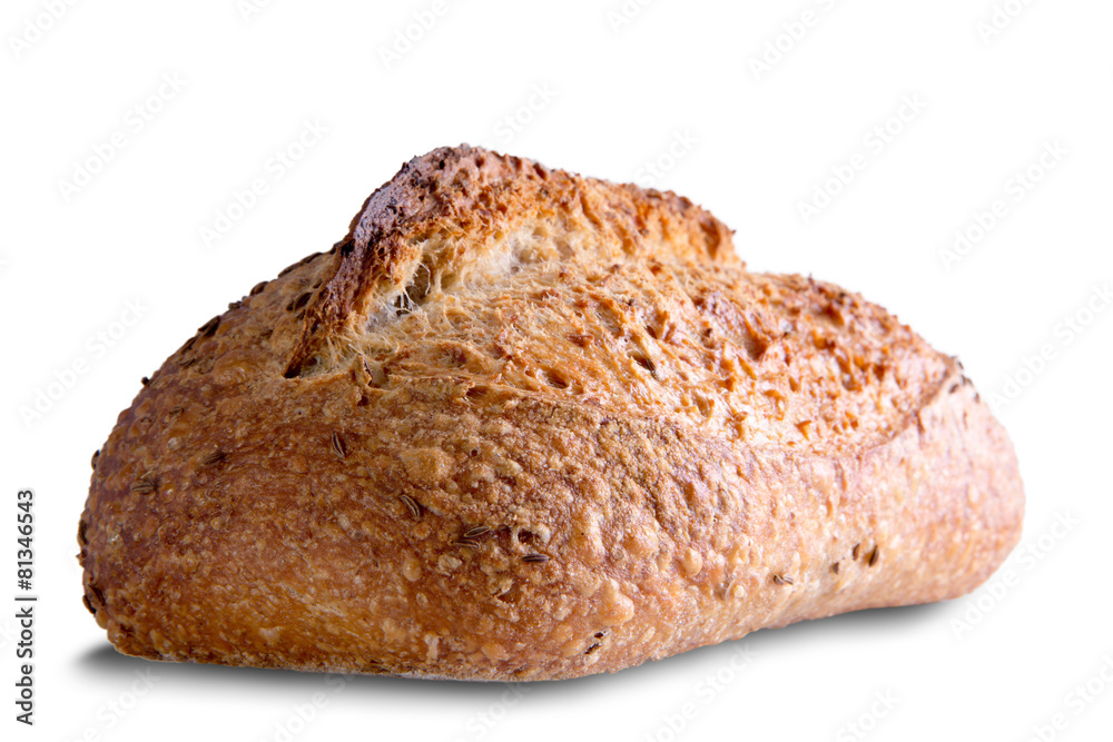 Edge View of Tasty Rye Bread on White Background Edge View of Tasty Rye Bread on White Background