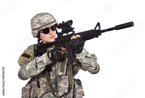 US soldier with rifle