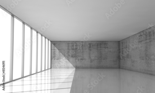 Abstract architecture background, empty white interior