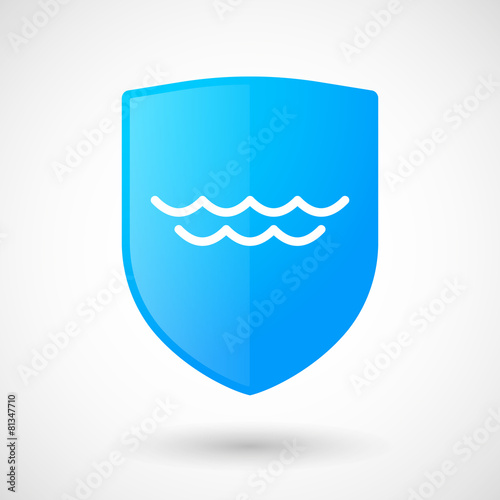 Shield icon with a sea sign