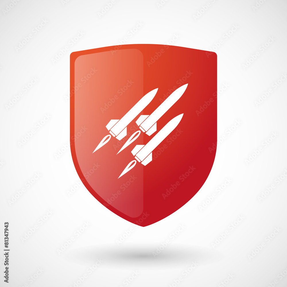 Shield icon with missiles Shield icon with missiles