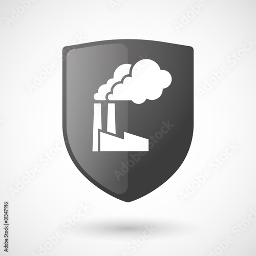 Shield icon with a factory