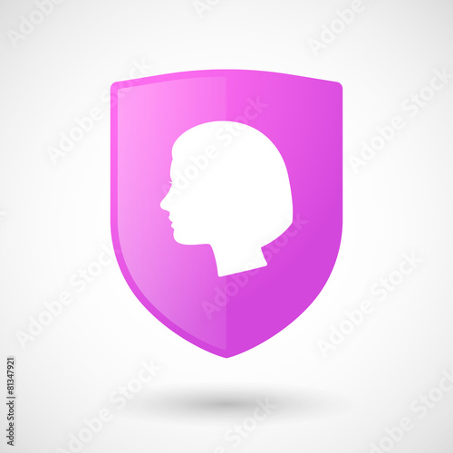 Shield icon with a female head © jpgon