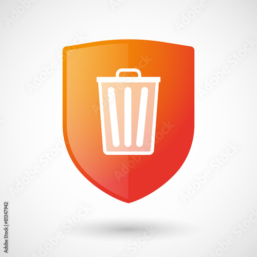 Shield icon with a trashcan
