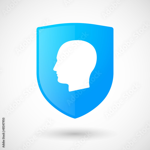 Shield icon with a male head