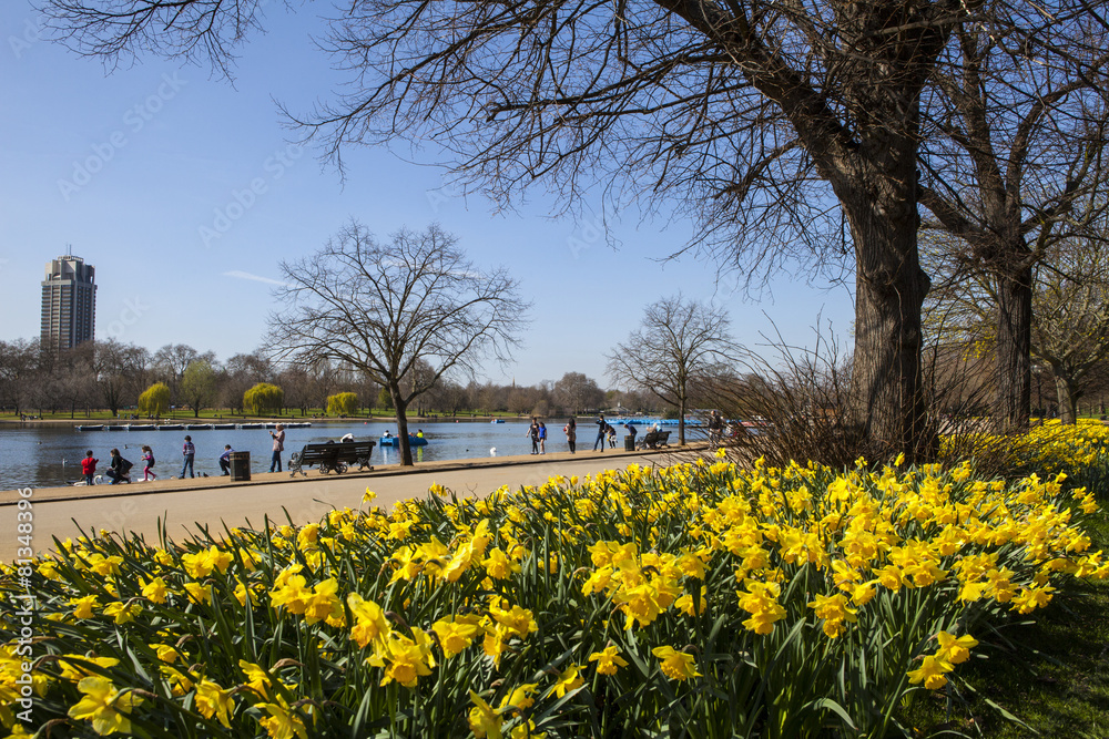 Naklejka premium View of Hyde Park at Spring