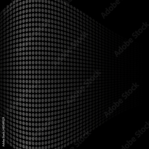 Close-up of black aluminum grill over black background