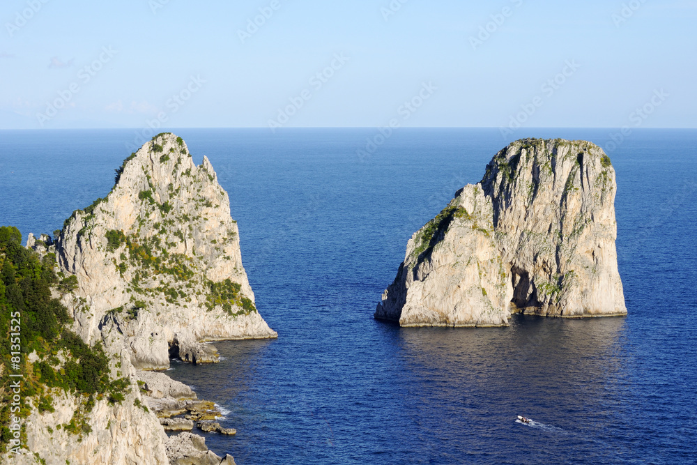 faraglioni rock formation, Capri, Italy