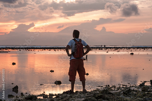 Man walking on the beach