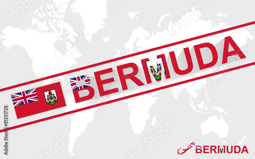 Bermuda map flag and text illustration
