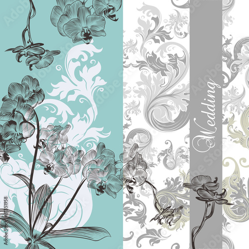 Fototapeta Naklejka Na Ścianę i Meble -  Wedding background with orchids