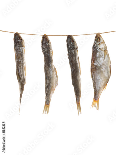 salted fish on a rope vertically