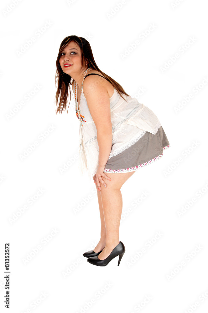 Naklejka premium Woman bending down.