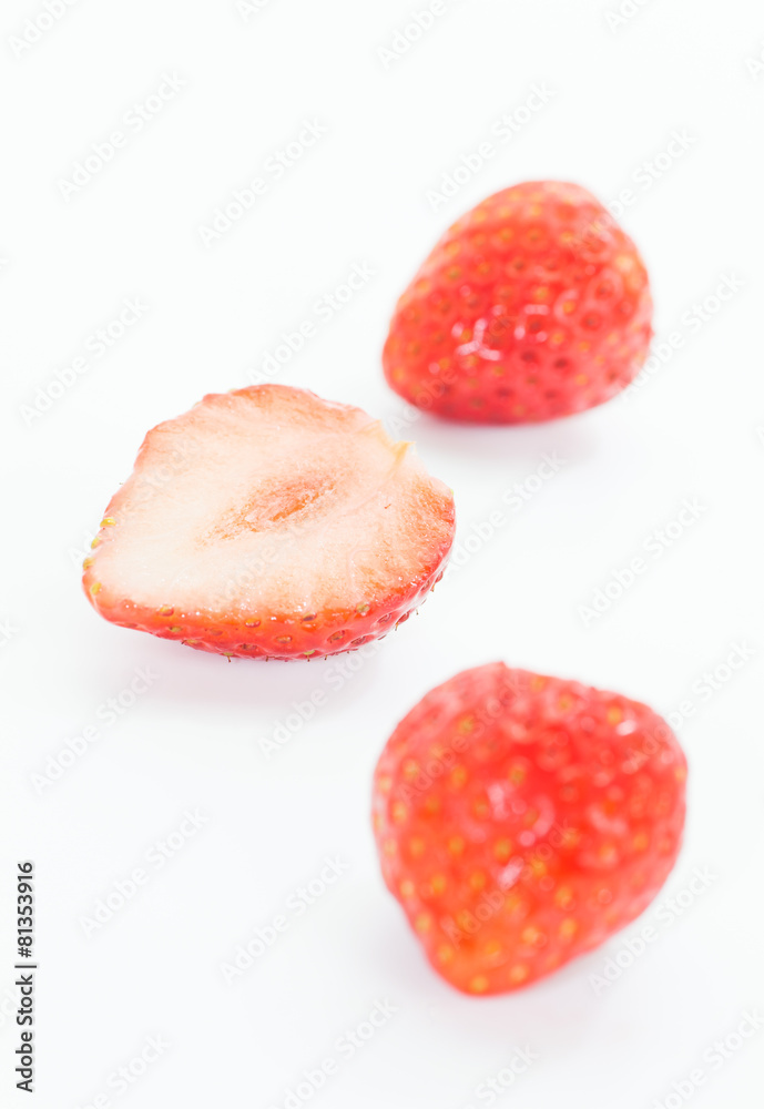Fresh strawburry slice isolated on white background Fresh strawburry slice isolated on white background