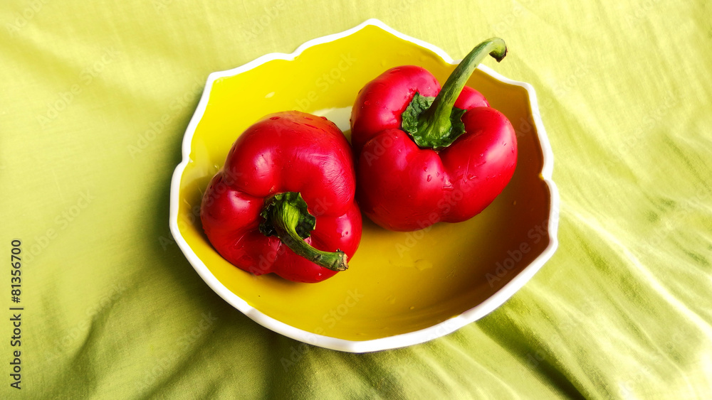 Sweet Peppers on Plate
