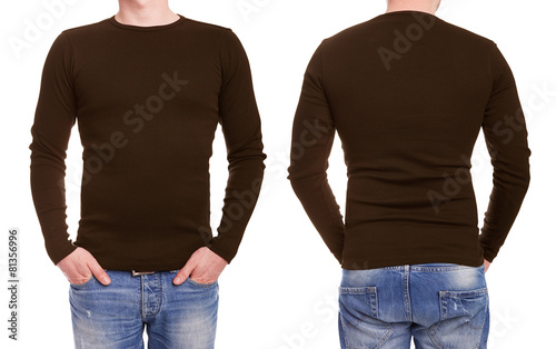Young man with brown t shirt
