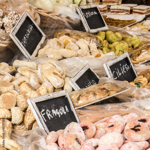 Sweets and truffles in a street market
