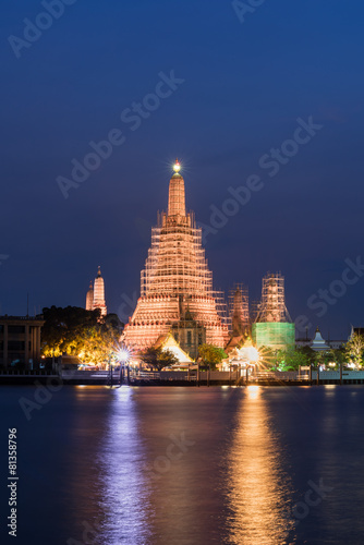 temple of dawn  wat arun  in bangkok  thailand renovate and repa