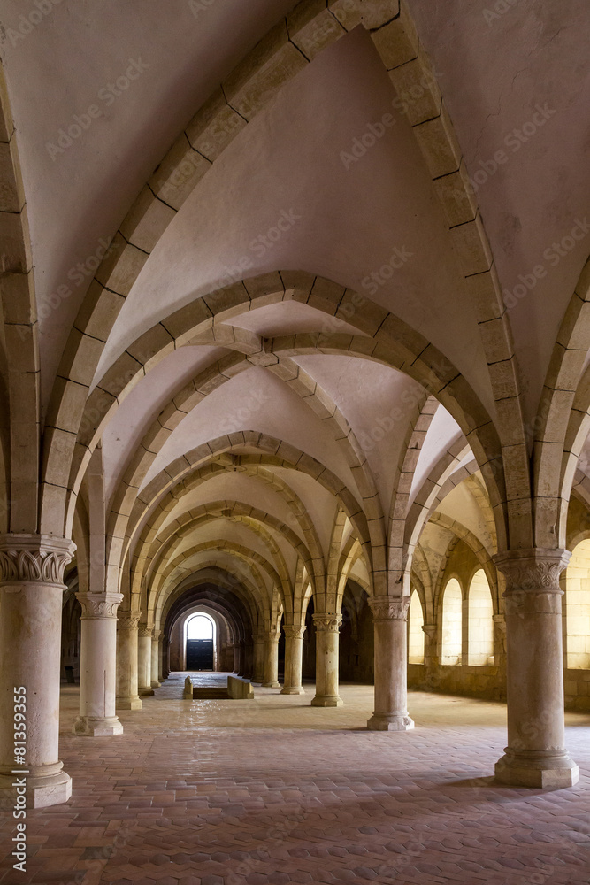 Alcobaca monastery interior, Portugal