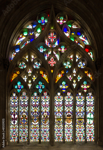 Vitrage window in famous Batalha Dominican medieval monastery, P