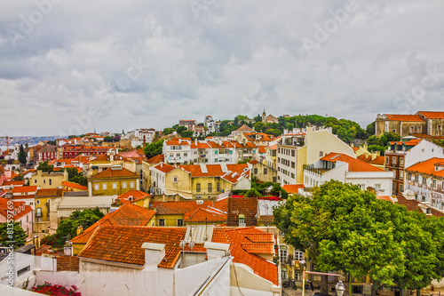 Lisbon view, Portugal, town houses