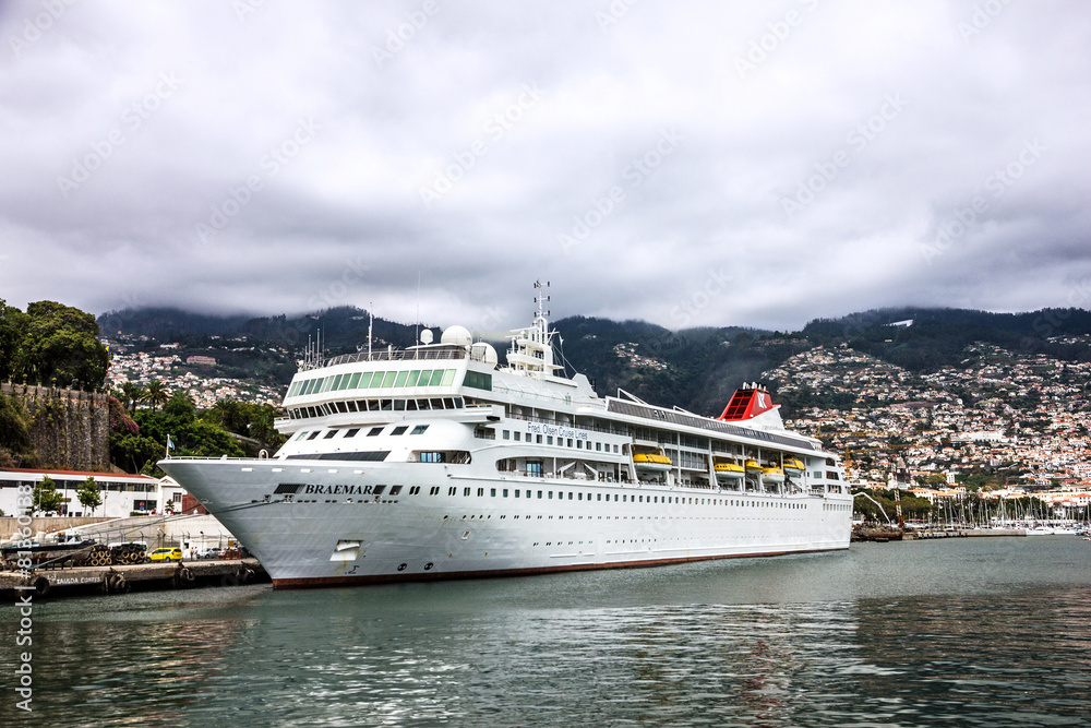Cruise liner in Funchal port, Madeira