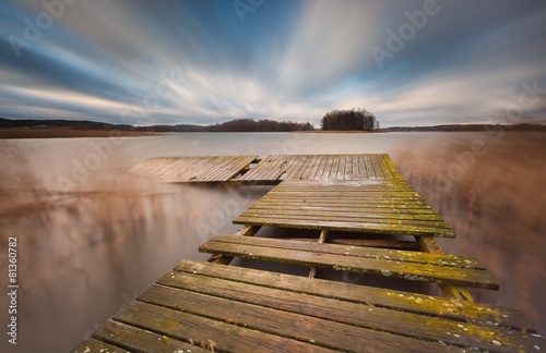 Lake with jetty. long exposure landscape...