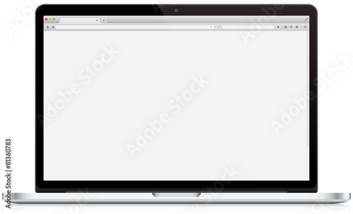 Laptop Computer with Browser Screen Isolated
