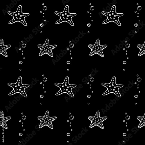 Starfishs. Seamless pattern