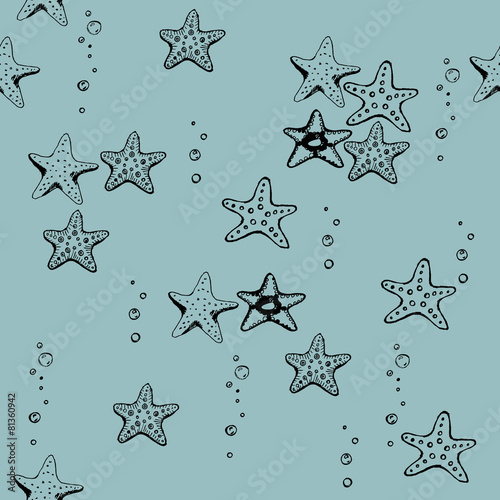 Starfishs. Seamless pattern